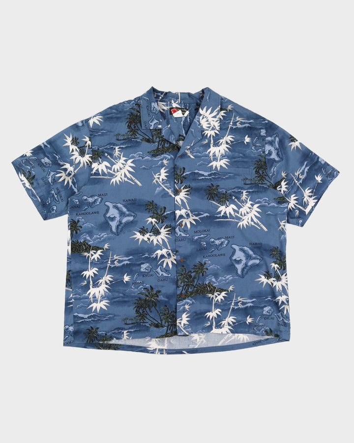 Vintage 90s Ali'i Blue Hawaiian Shirt - 3XL