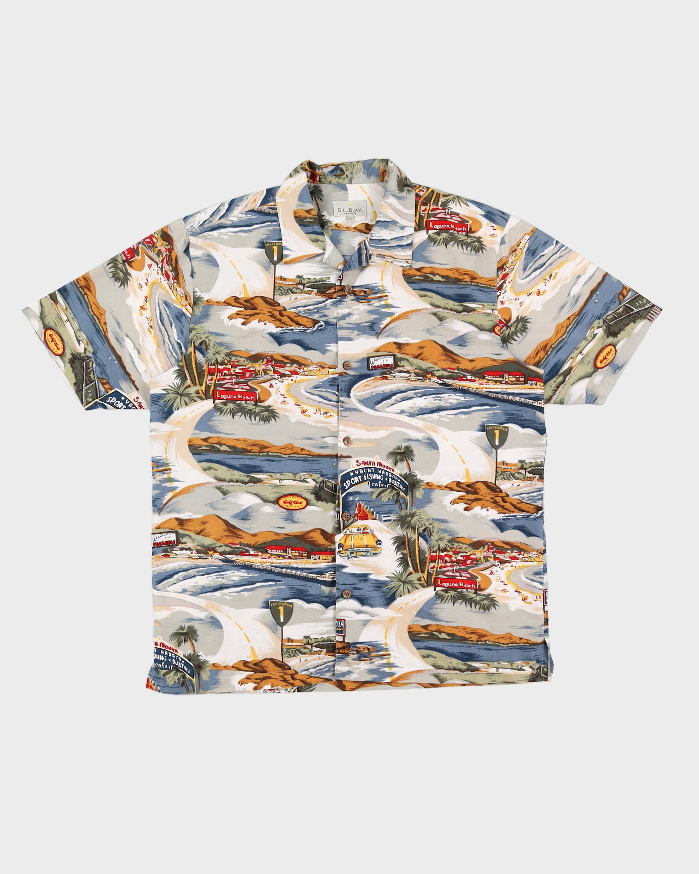 Vintage 90s Bill Blass Welcome to Malibu Shirt - L