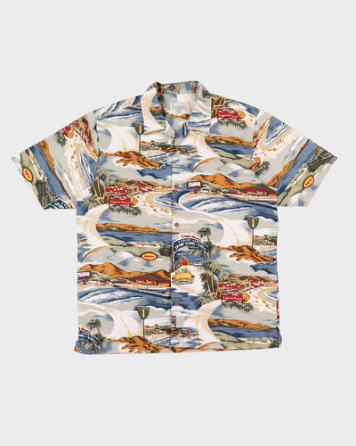 Vintage 90s Bill Blass Welcome to Malibu Shirt - L