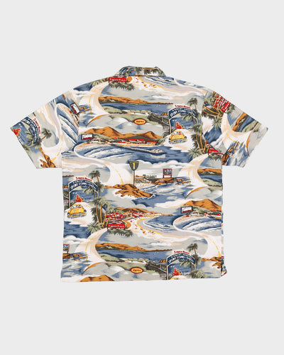 Vintage 90s Bill Blass Welcome to Malibu Shirt - L