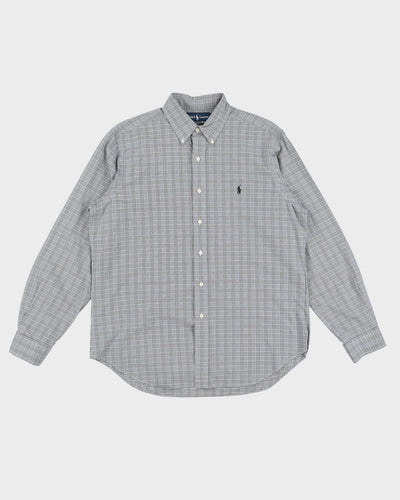 Vintage 90s Ralph Lauren Grey Plaid Shirt - XL