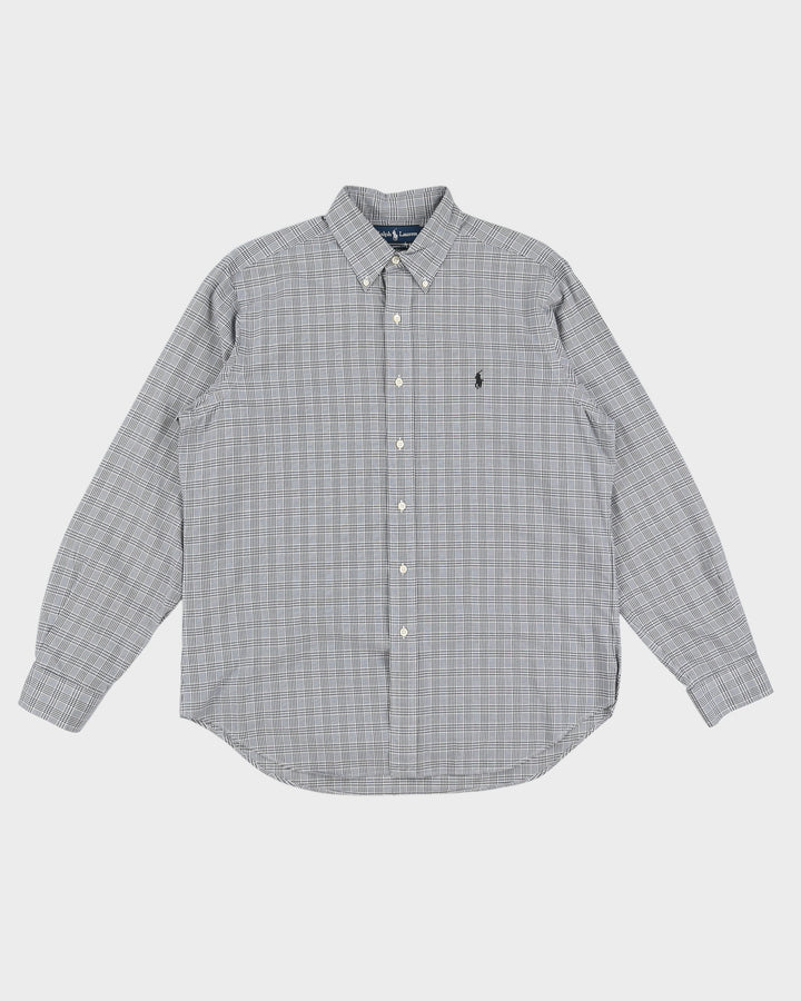 Vintage 90s Ralph Lauren Grey Plaid Shirt - XL