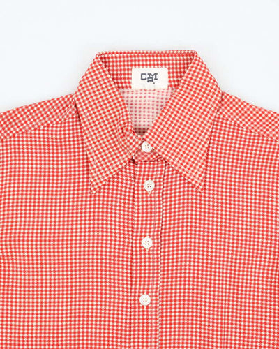 Vintage 70s CMA Red Patterned Long Sleeved Shirt - M