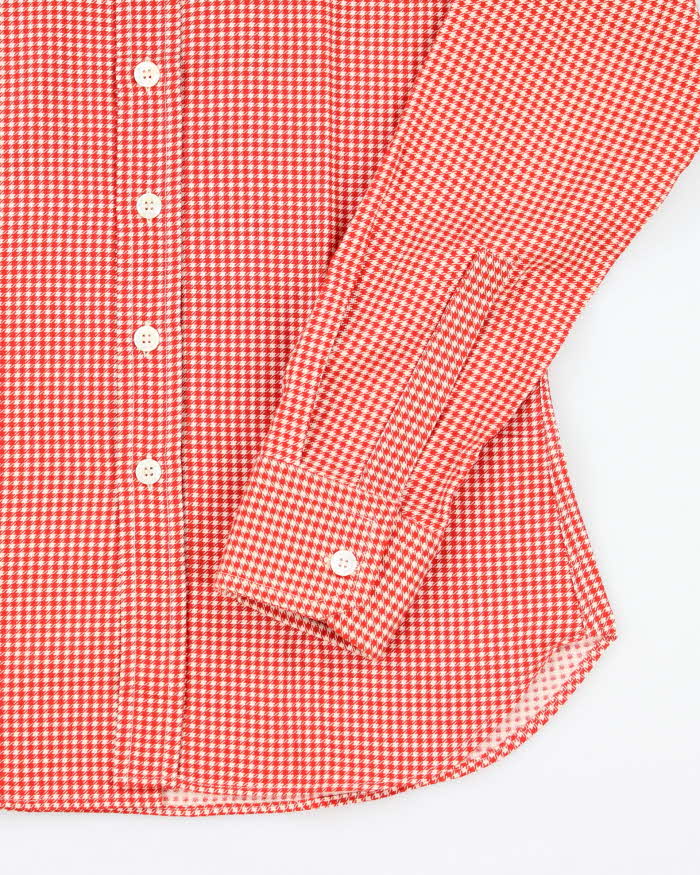 Vintage 70s CMA Red Patterned Long Sleeved Shirt - M