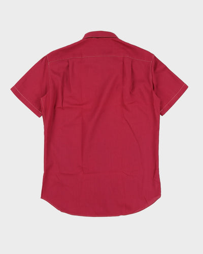 Vintage 70s G.B Pedrini Libraio Burgundy Short Sleeved Shirt - S