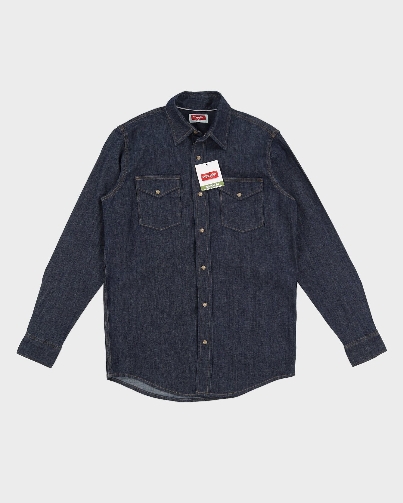 00s Wrangler Navy Denim Shirt - S