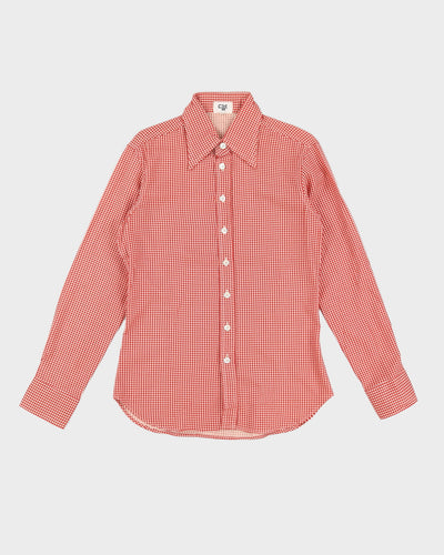 Vintage 70s CMA Red Houndstooth Shirt - M