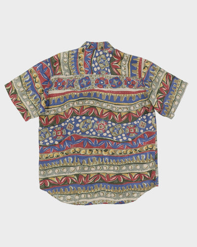 Vintage 80s Snow Printed Silk Shirt - M