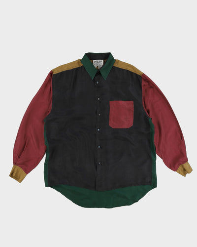 Vintage 70s Pasha Multi Coloured Silk Shirt - M