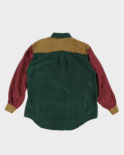 Vintage 70s Pasha Multi Coloured Silk Shirt - M