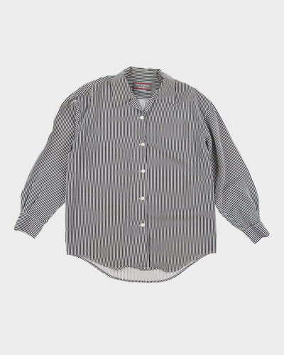 Vintage 80s Et Vous Stripe Silk Shirt - M