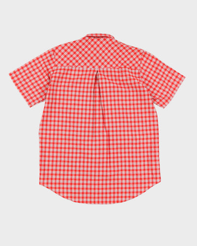 Vintage 80s Benetton Red Checked Short Sleeved Shirt Deadstock With Tags - M