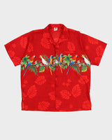 Vintage 00s Rima Oversize Red Parrot Print Hawaiian Shirt - L