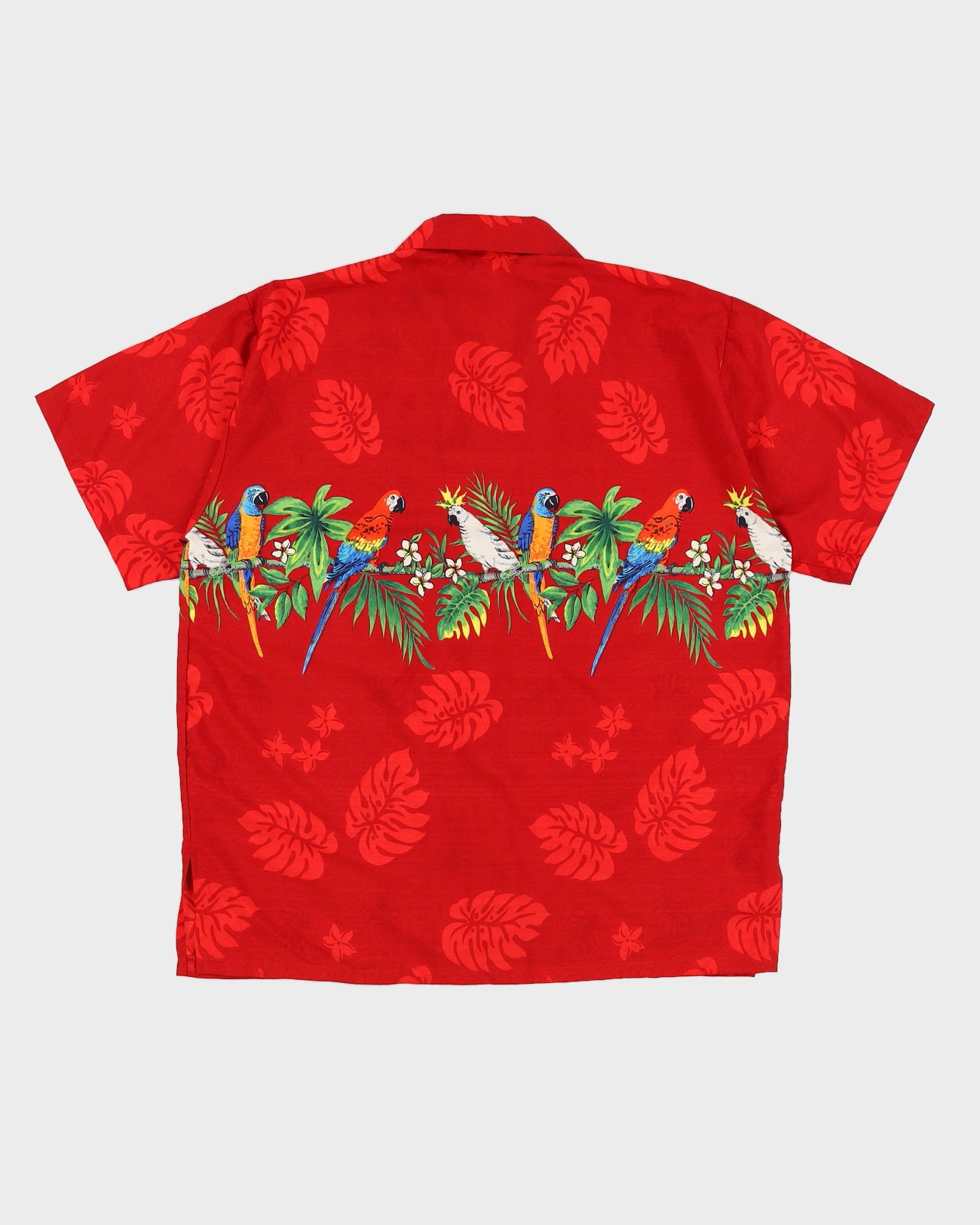 Vintage 00s Rima Oversize Red Parrot Print Hawaiian Shirt - L