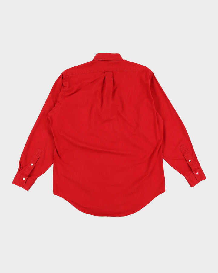 Vintage 90s Polo By Ralph Lauren Red Shirt With Navy Logo - L