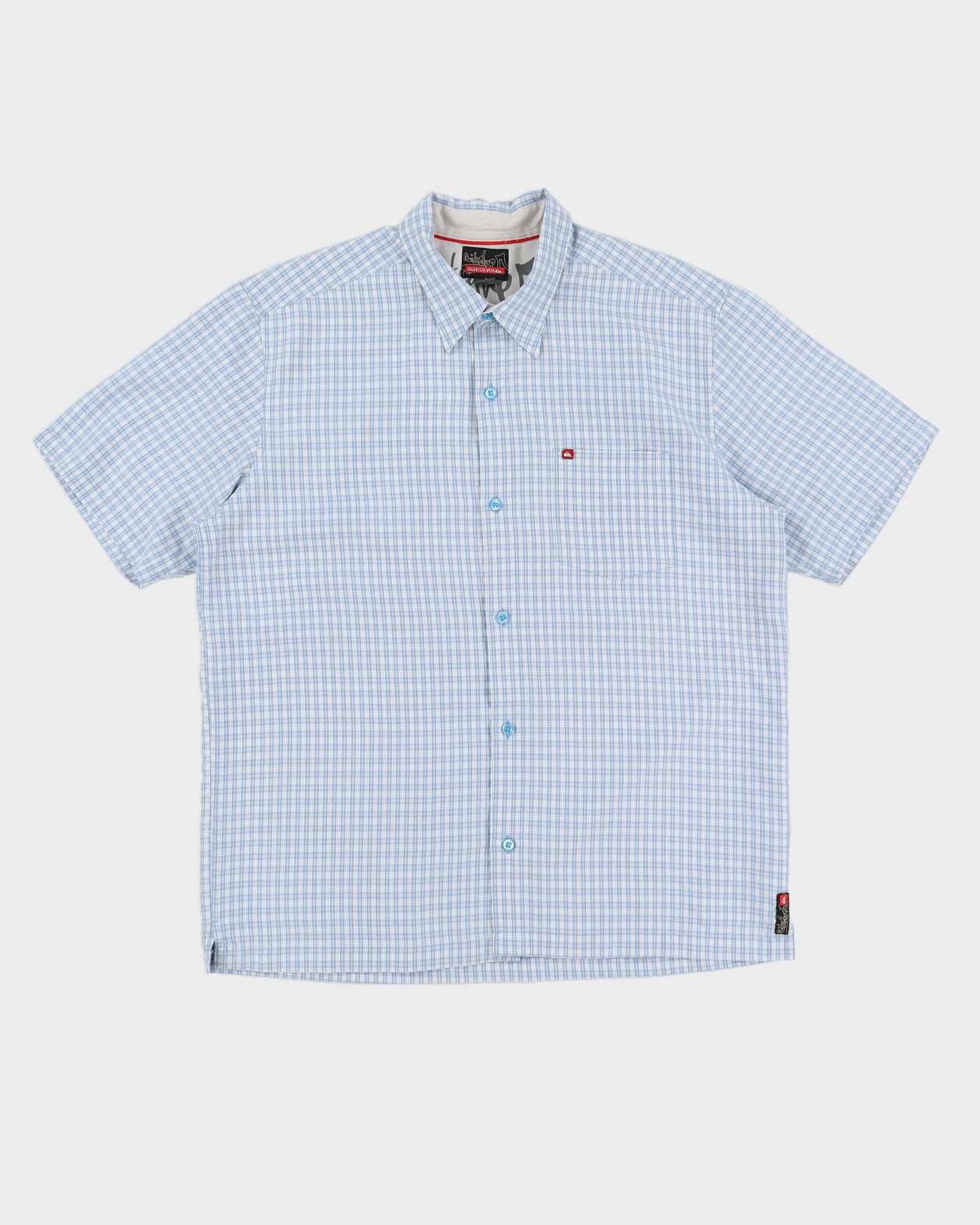 Y2K 00s Quiksilver Blue Check Shirt - L
