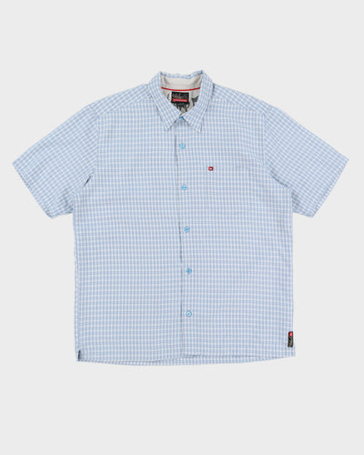 Y2K 00s Quiksilver Blue Check Shirt - L