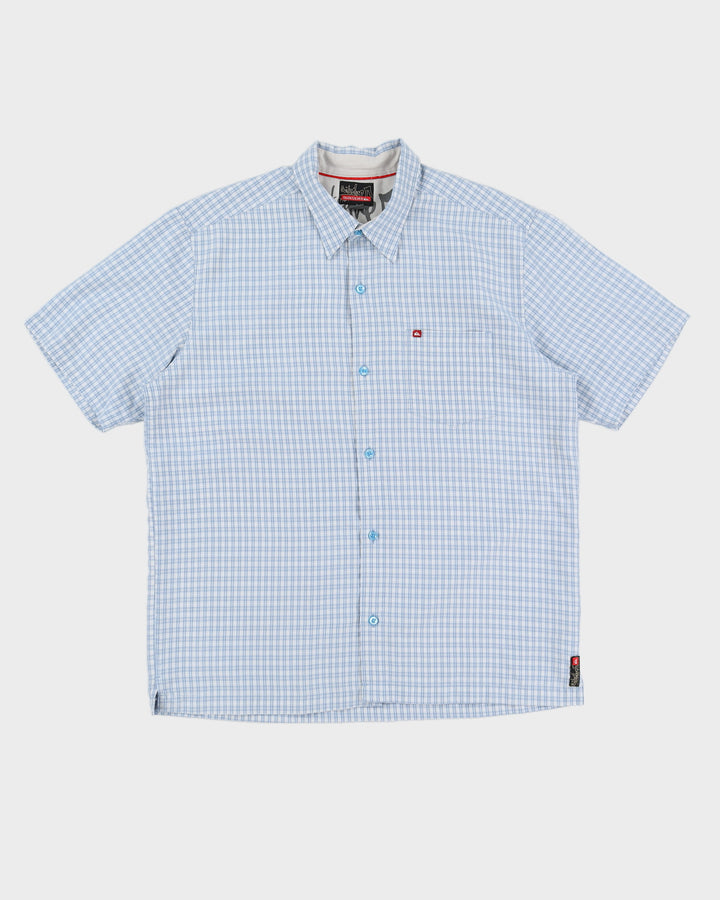 Y2K 00s Quiksilver Blue Check Shirt - L