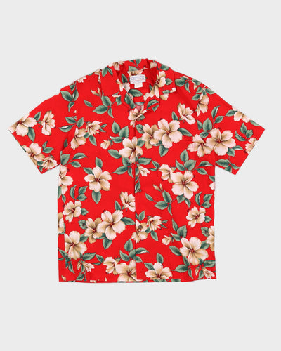 Vintage 90s Ky's International Fashion Red Hawaiian Shirt - M
