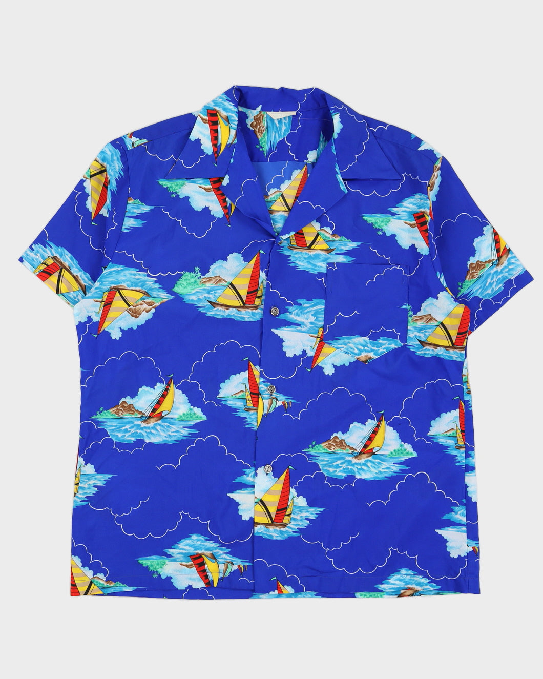 Blue Vintage Dagger Collar Hawaiian Shirt - XXXL