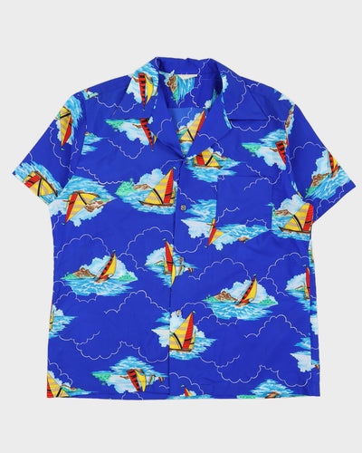 Blue Vintage Dagger Collar Hawaiian Shirt - XXXL