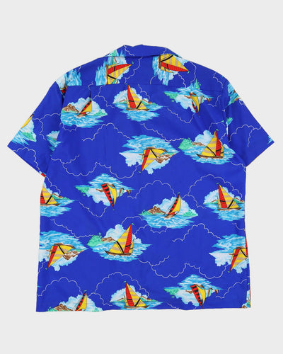 Blue Vintage Dagger Collar Hawaiian Shirt - XXXL