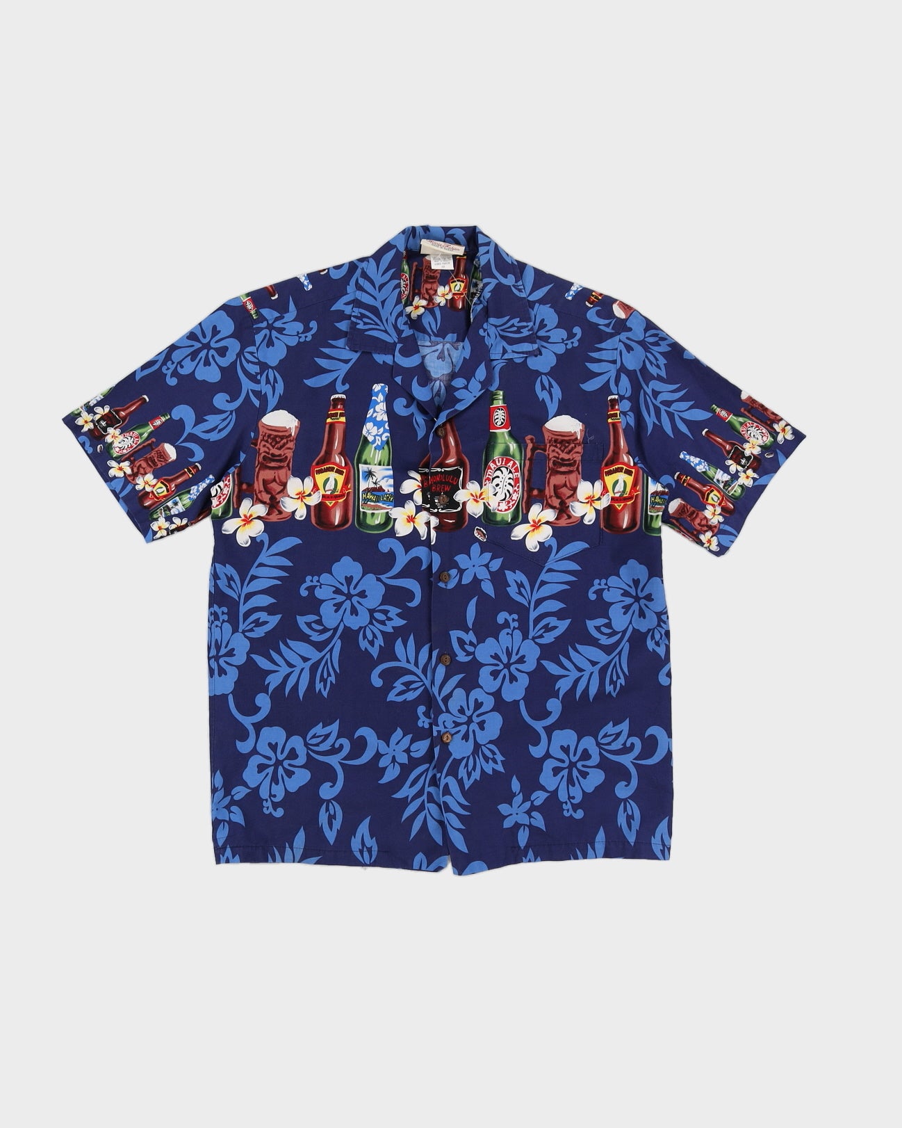 Vintage 90s Winnie Design Hawaiian Beer Shirt - S