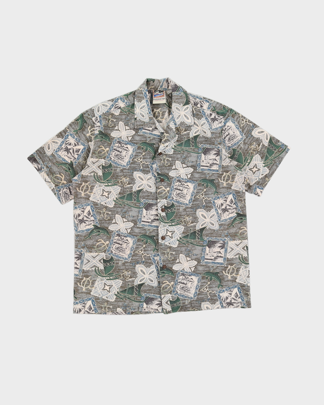 Vintage 90s Winnie Designs Printed Hawaiian Shirt - S