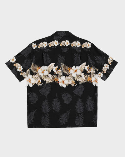 Vintage 90s Pacific Legend Apparel Black Hawaiian Shirt - M