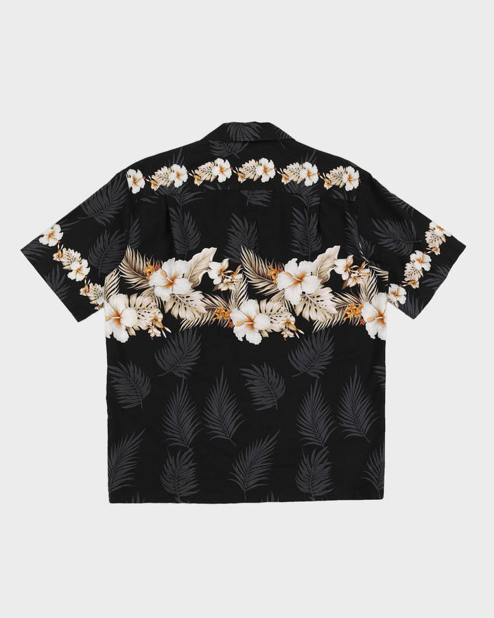Vintage 90s Pacific Legend Apparel Black Hawaiian Shirt - M