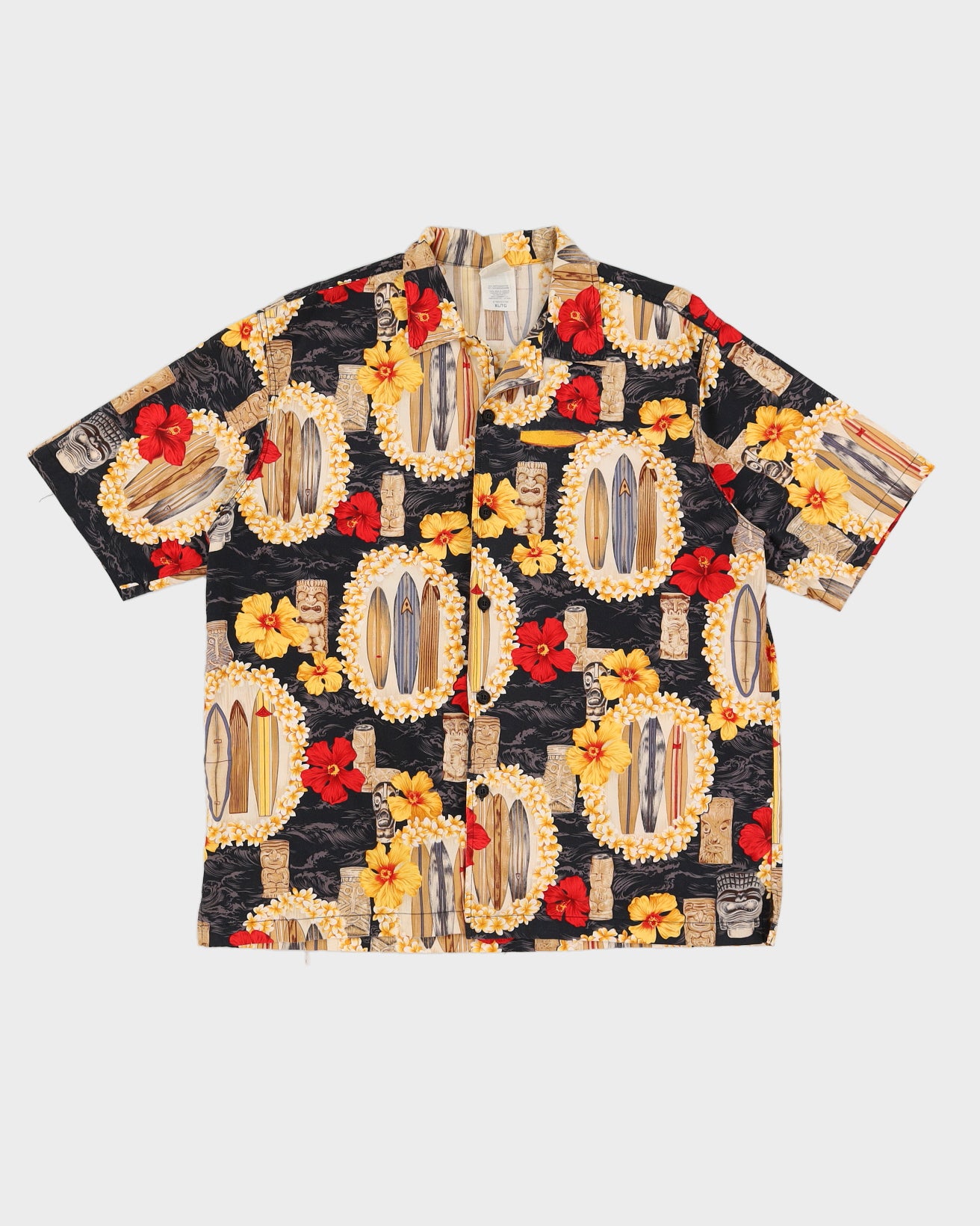 00s Decoy Sportswear  Yellow Hawaiian Shirt - M