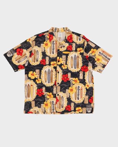 00s Decoy Sportswear  Yellow Hawaiian Shirt - M