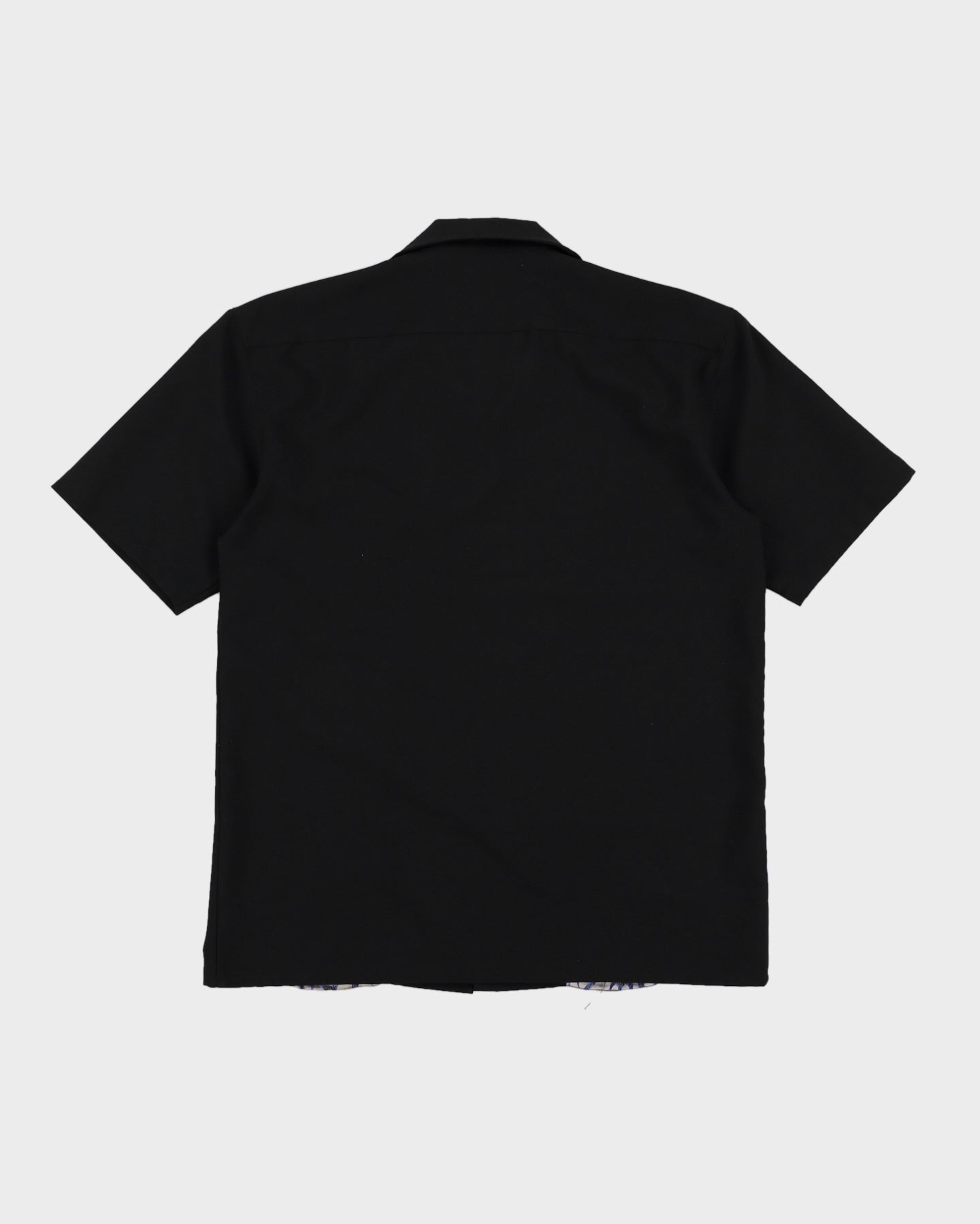 Y2K 00s Mecca Black &amp; Blue Flame Shirt - L