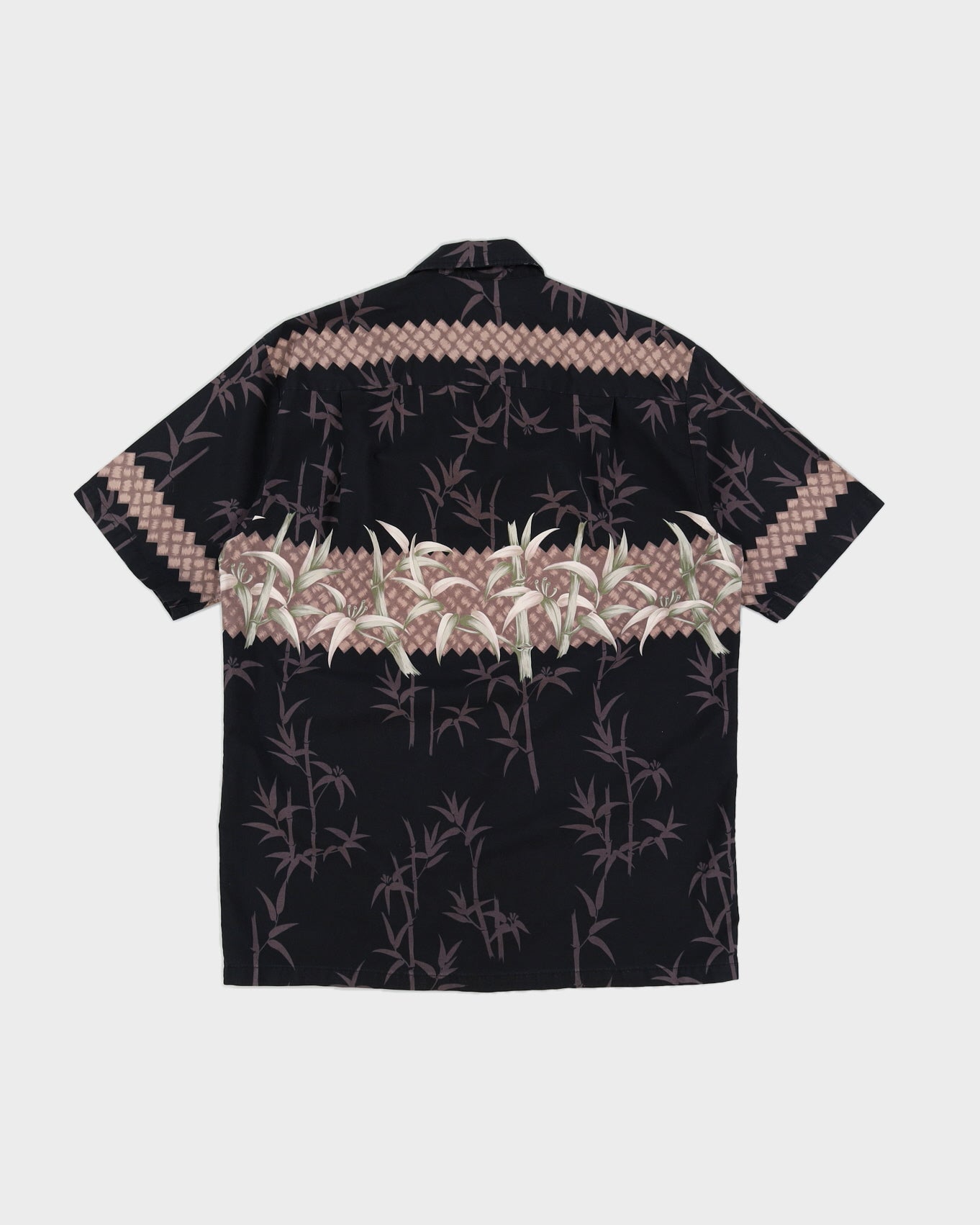 Vintage Black Patterned Hawaiian Shirt - L