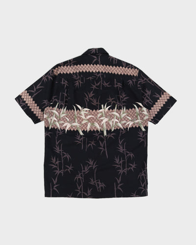 Vintage Black Patterned Hawaiian Shirt - L