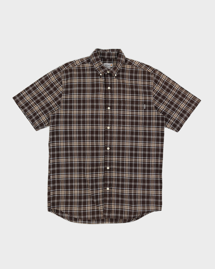 Brown Checked Carhartt Shirt - L