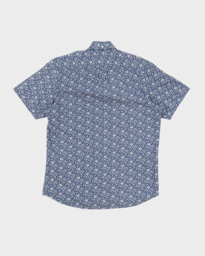 90s Kennington Blue Patterned Shirt - S