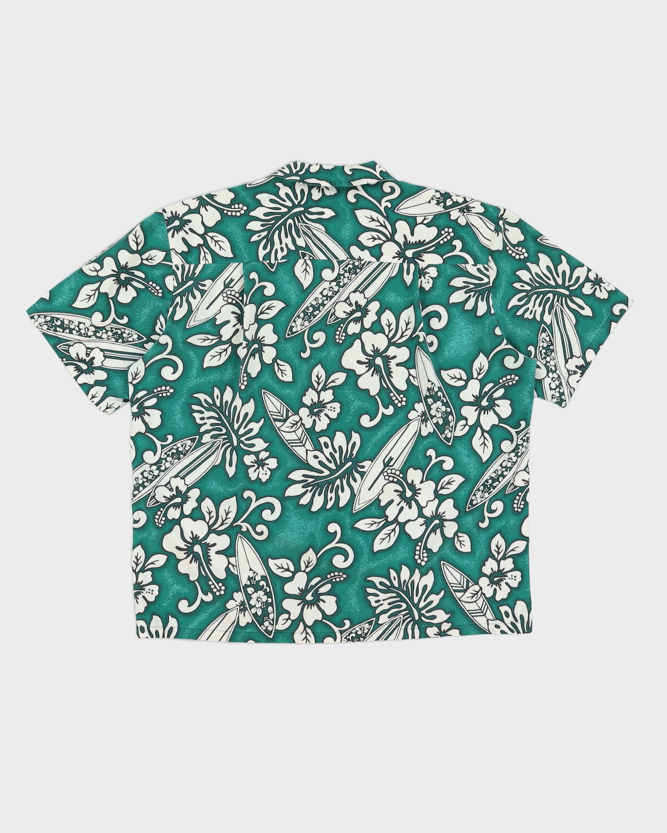 Green Surf Board Hawaiian Shirt - L