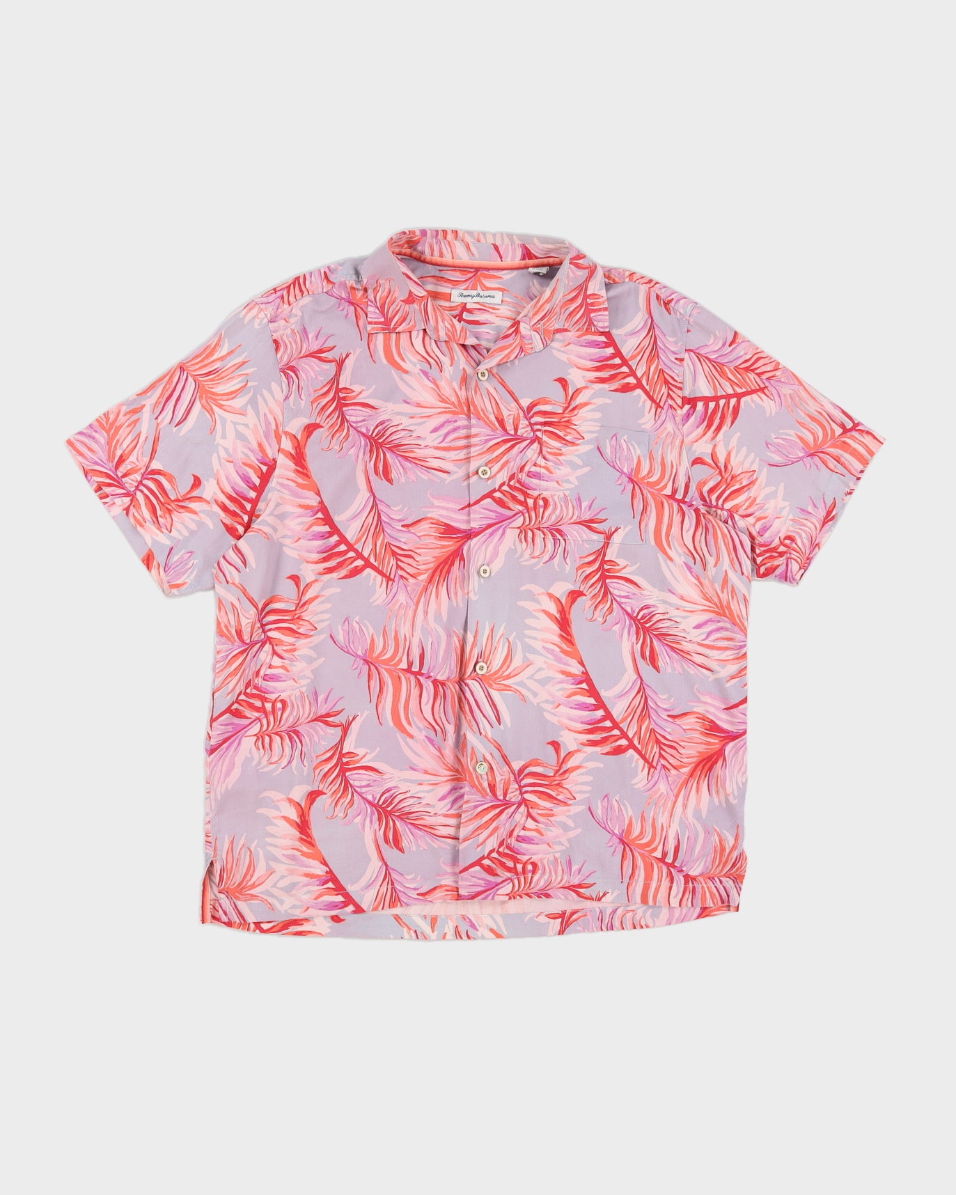 Tommy Bahama Pink Silk Hawaiian Shirt - XL
