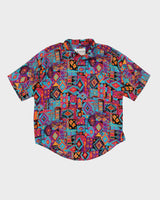 Vintage 80s Frank Abstract Print Oversize Shirt - XL