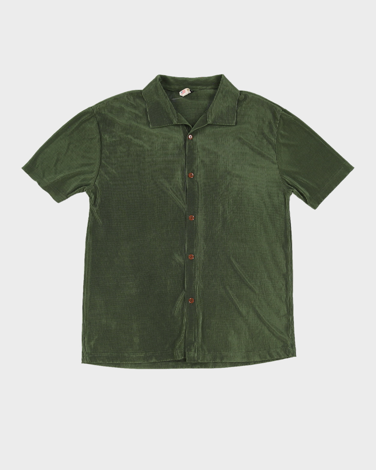 Vintage Green Ribbed Shirt - L