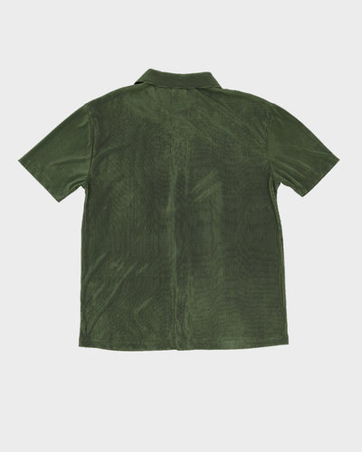 Vintage Green Ribbed Shirt - L