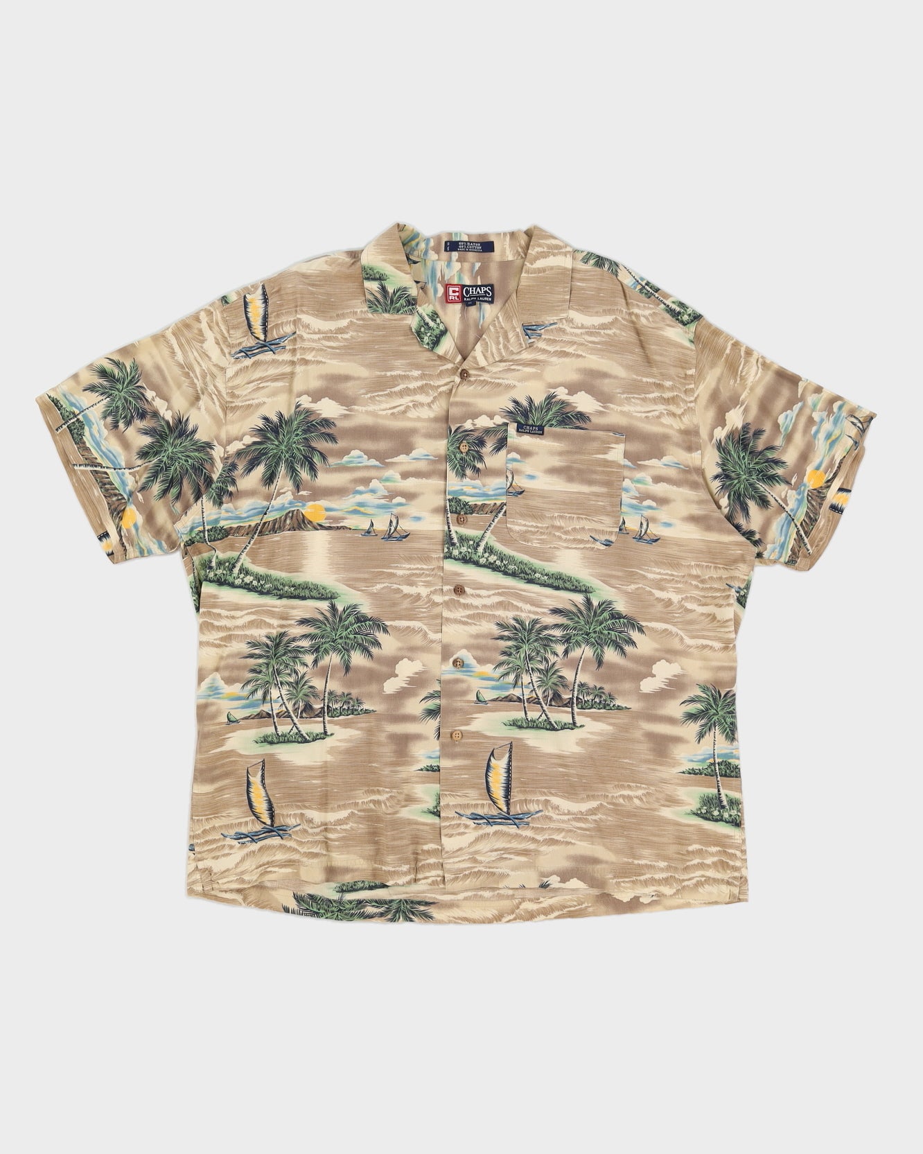 Chaps Beige Hawaiian Shirt - XL