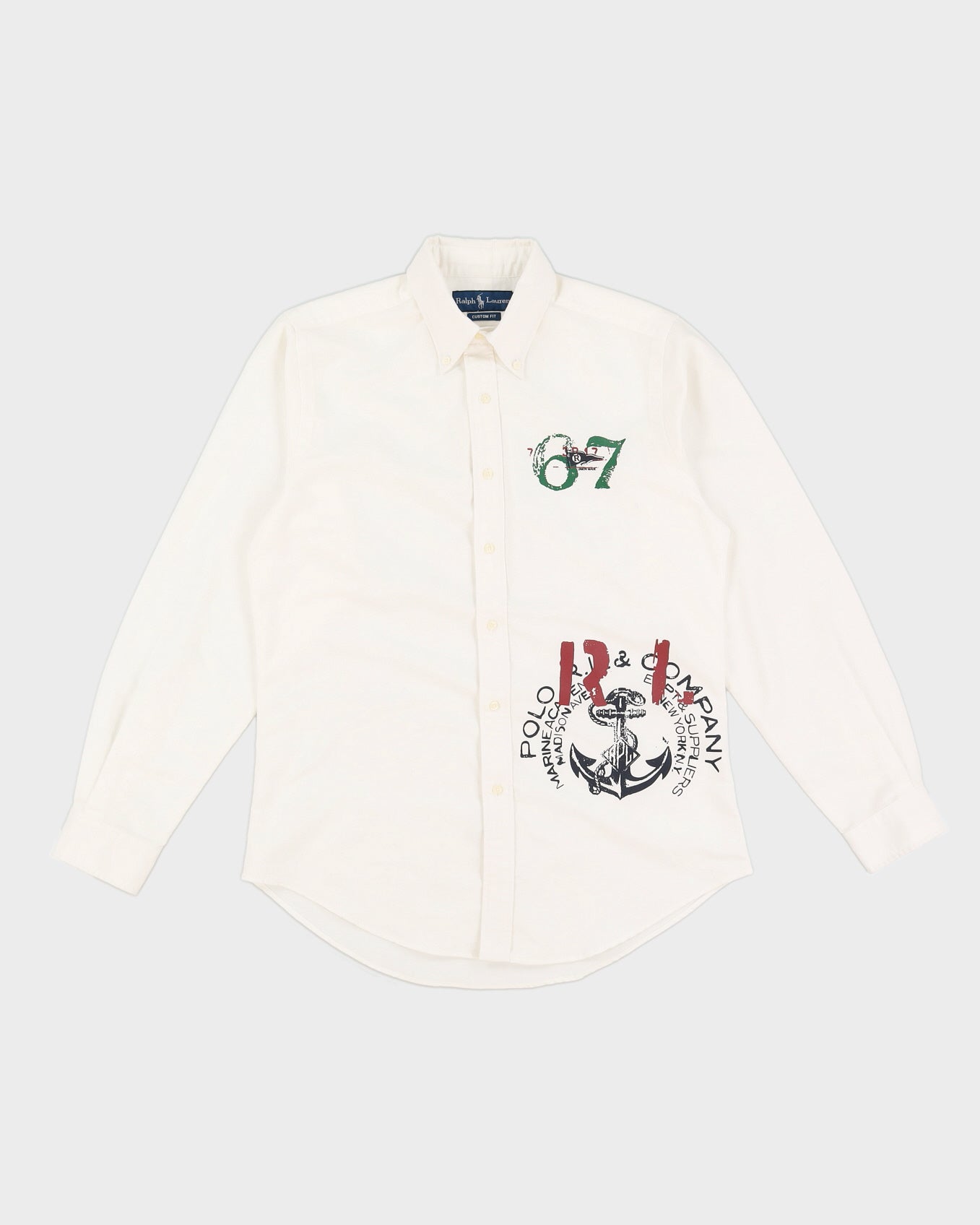 00s White Ralph Lauren Graphic Shirt - L