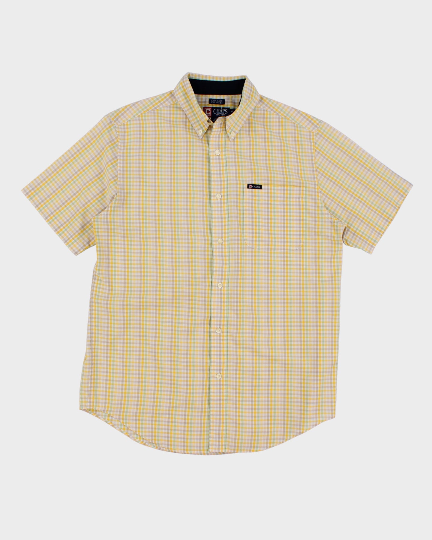 Vintage 90s Chaps By Ralph Lauren Oversize Yellow Check Shirt - M