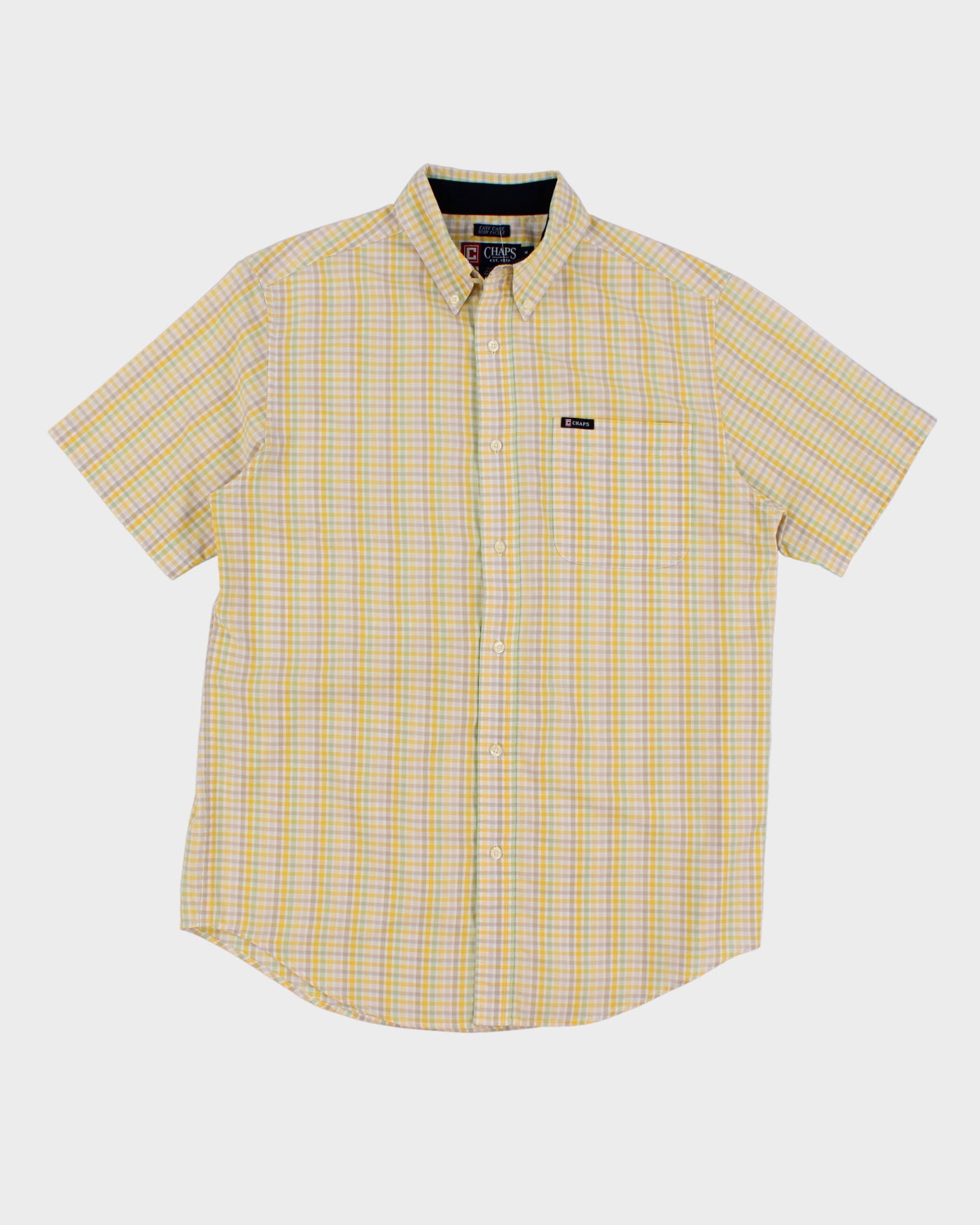 Vintage 90s Chaps By Ralph Lauren Oversize Yellow Check Shirt - M
