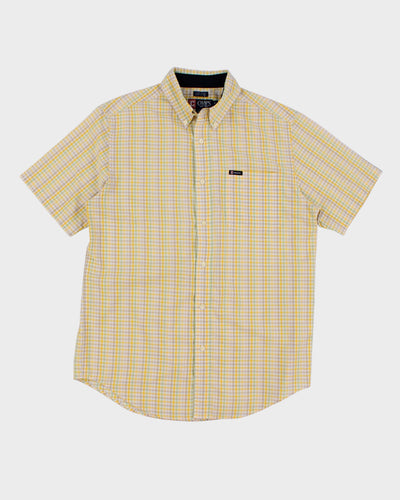 Vintage 90s Chaps By Ralph Lauren Oversize Yellow Check Shirt - M