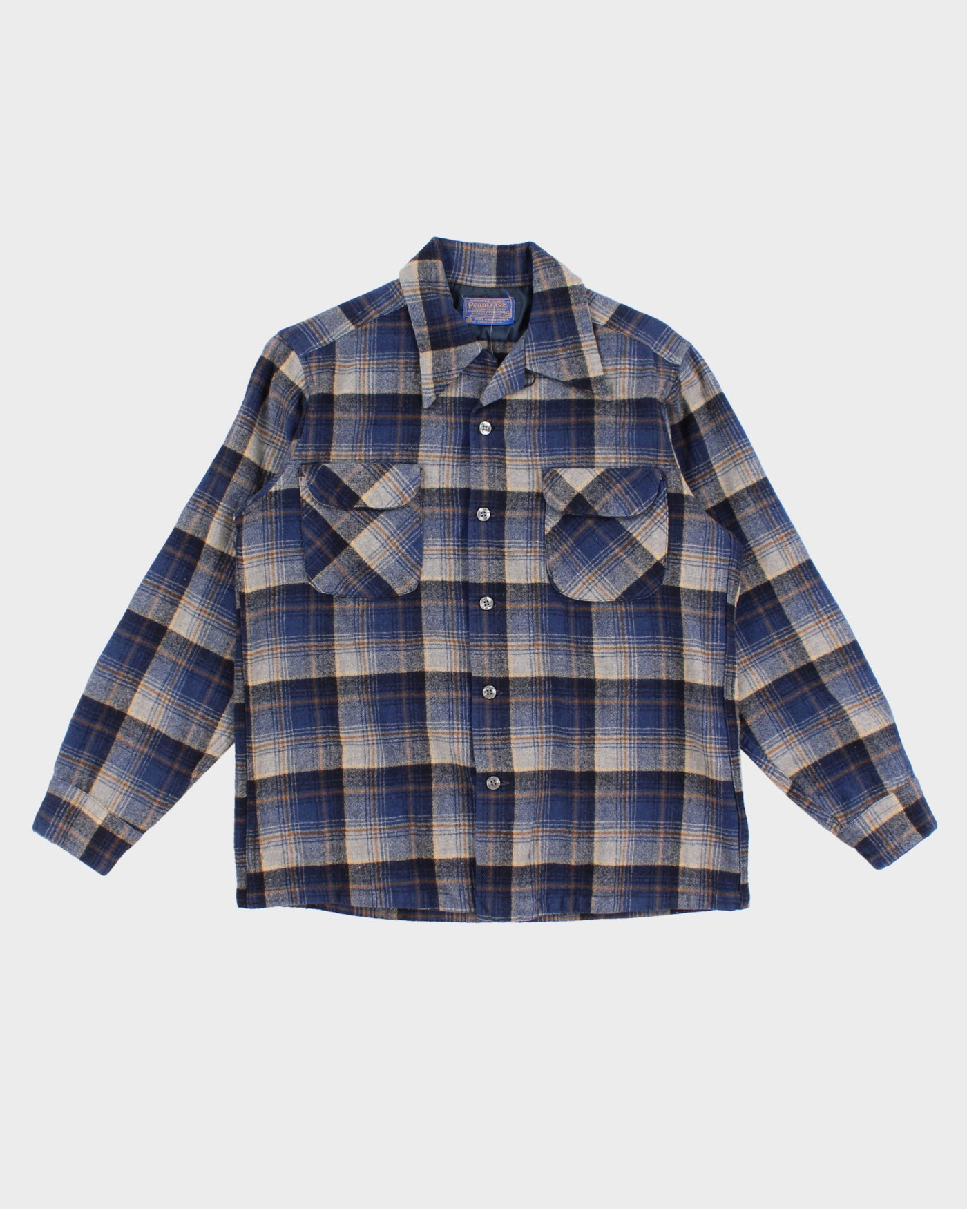 Vintage 70s Pendleton Blue Check Shirt - S/M