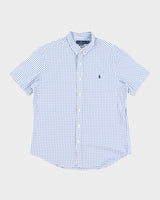 Ralph Lauren Blue Check Short Sleeve Shirt - XL