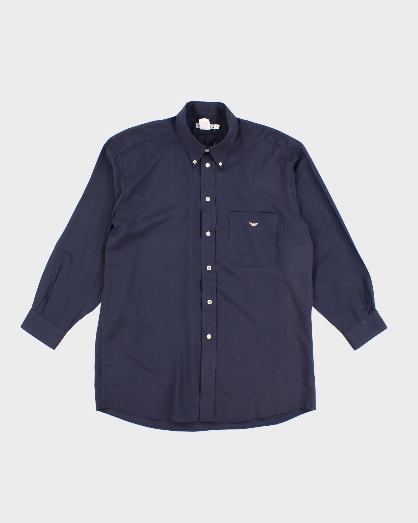 Vintage 90s Emporio Armani Navy Dress Shirt - XL